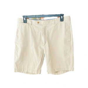 Cremieux Classics Newport men’s flat front cotton  khaki shorts SZ 36 tan khaki